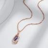 Unusual Shiny Purple Natural Zircon Pendant Necklace For Women Luxury  Rose Gold Color Wedding Party Daily Fine Jewelry
