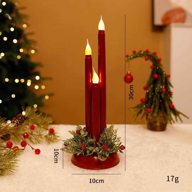Festive Candlelit Christmas Scene Ornaments for Window Display