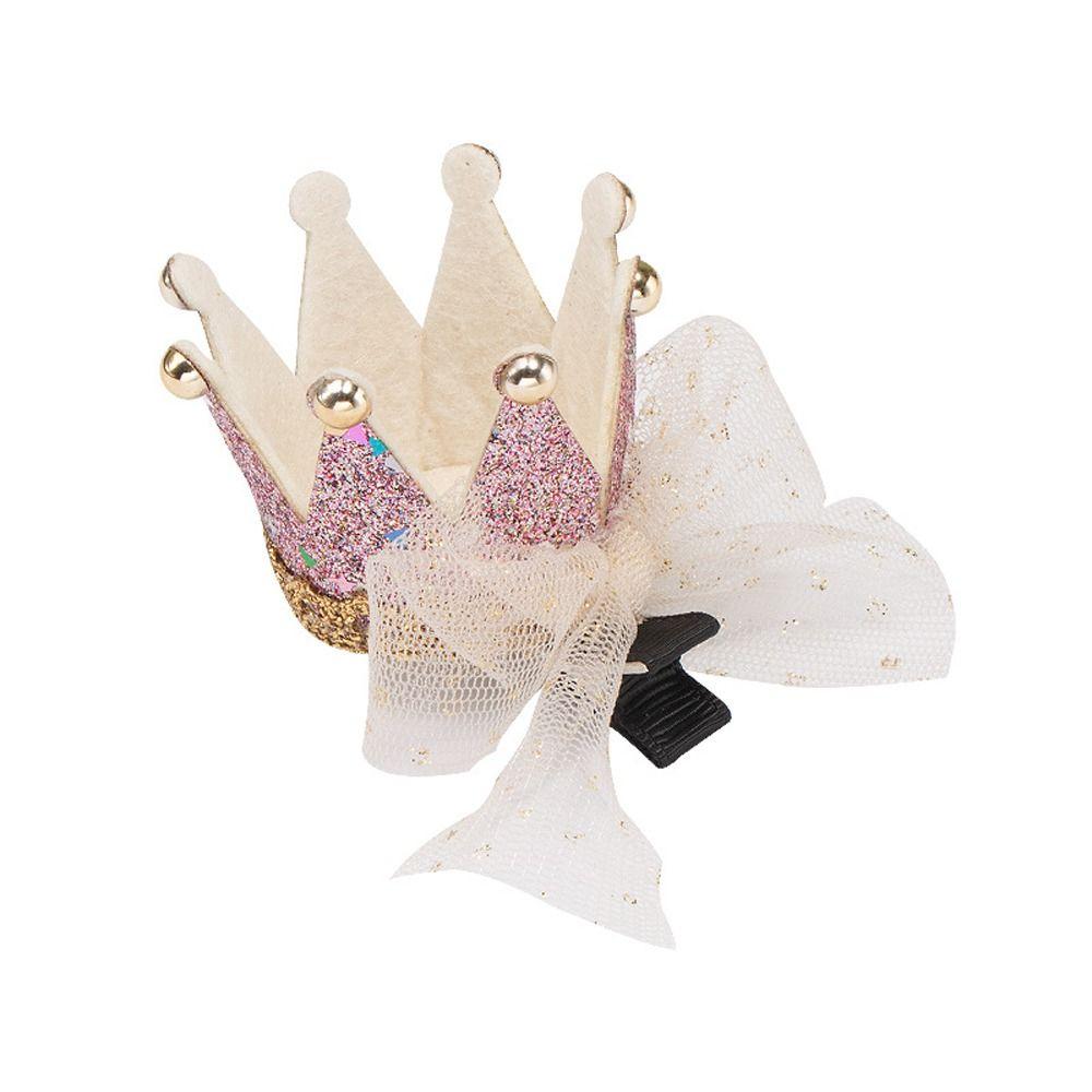 Girls Children's Princess Hairpin Mesh Baby Hairpin Crystal Lace Little Girl Crown Hair Accessories Tiara And Crowns