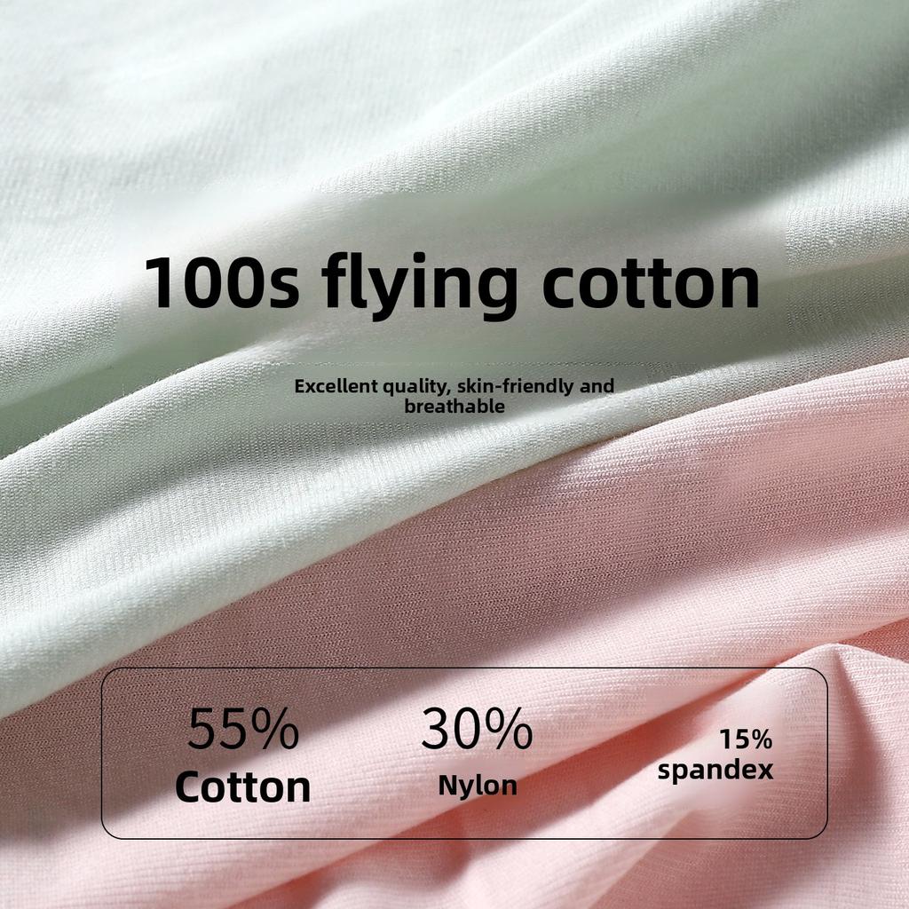 Women's Spring and Summer Lace Side Skin Friendly Breathable Antibacterial Middle Waist Triangle Briefs