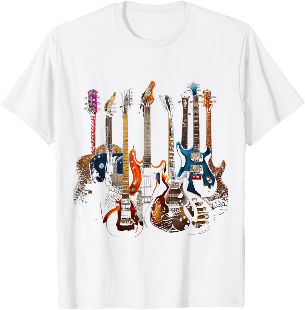 Guitars Guitarists Gift TShirt Music Lovers Rock Custom Printed Graphic Shirts Unisex Summer Soft Tops Camisetas
