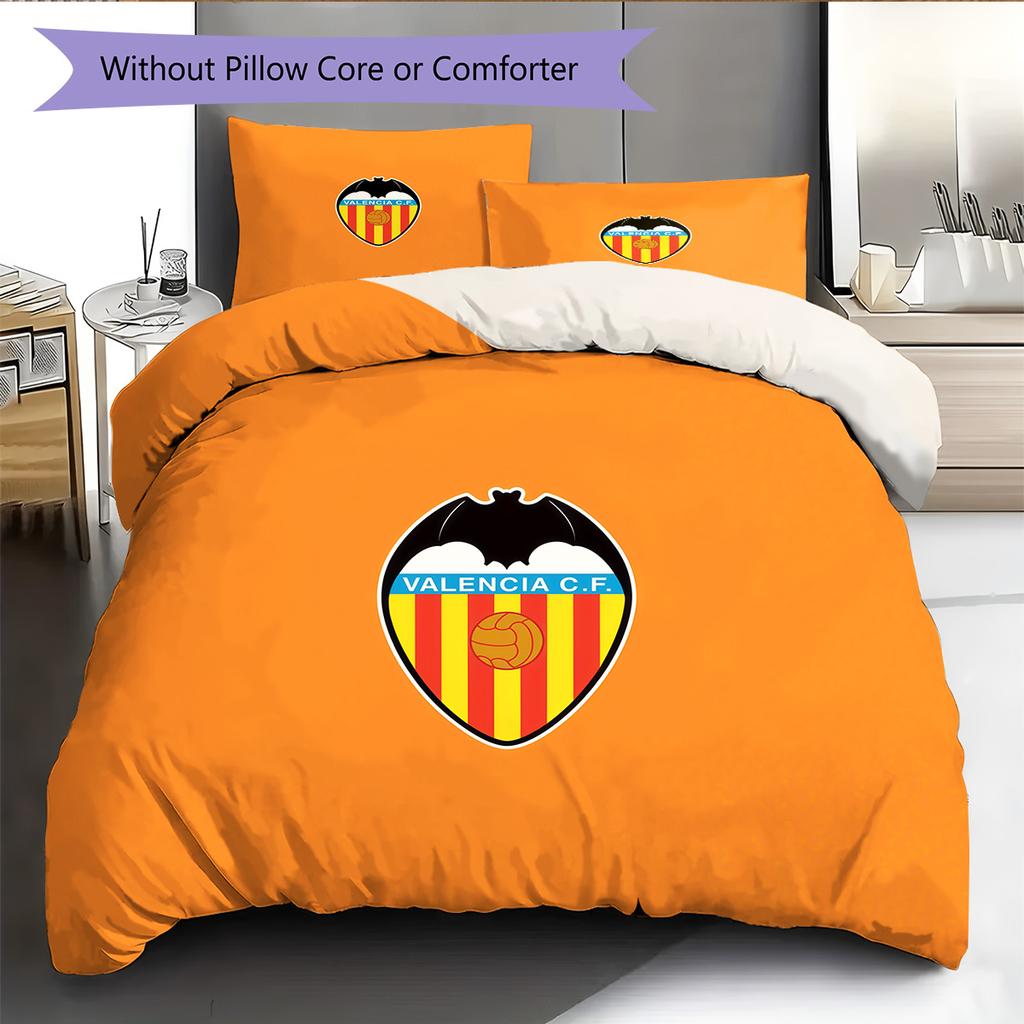 Valencia Club de Fútbol Pattern Bedding Quilt Set Home Decoration Gift (1 * duvet cover + 2 * pillowcase without core)