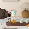 Jiangshan Glass Kuaike Cup, one pot and two cups of portable teacups, office tea separation cup gift box set