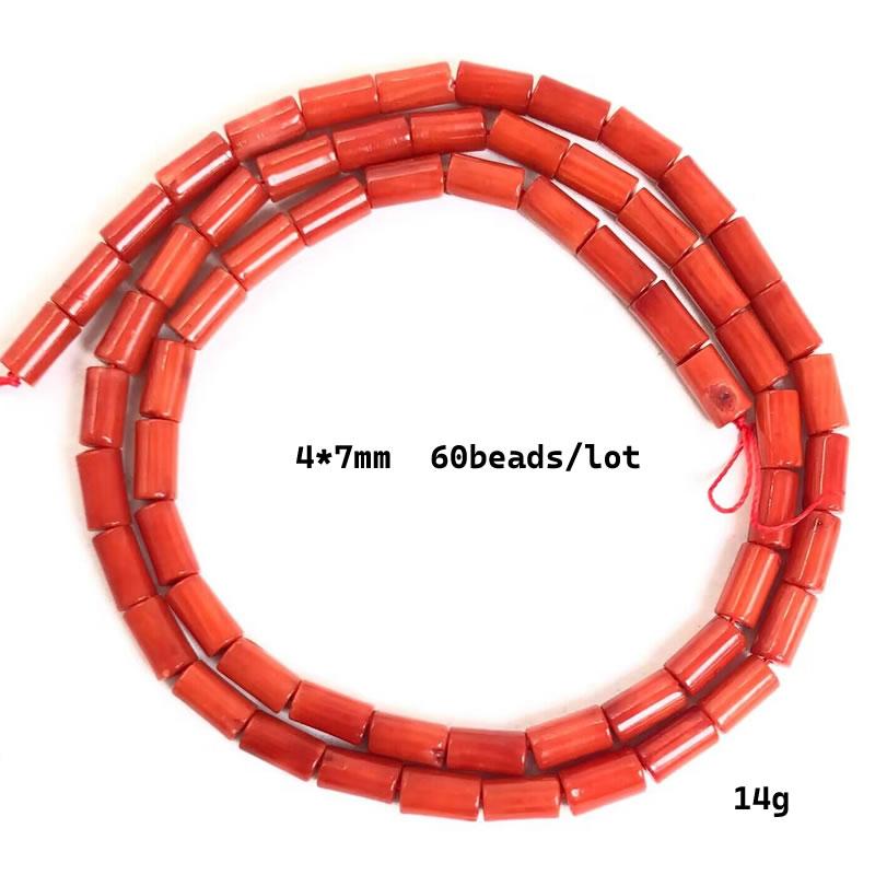 Natural Cylindrical Coral Bead Irregular Isolation Loose Beads for Jewelry Making DIY for Charms Bracelet Necklace Accessories