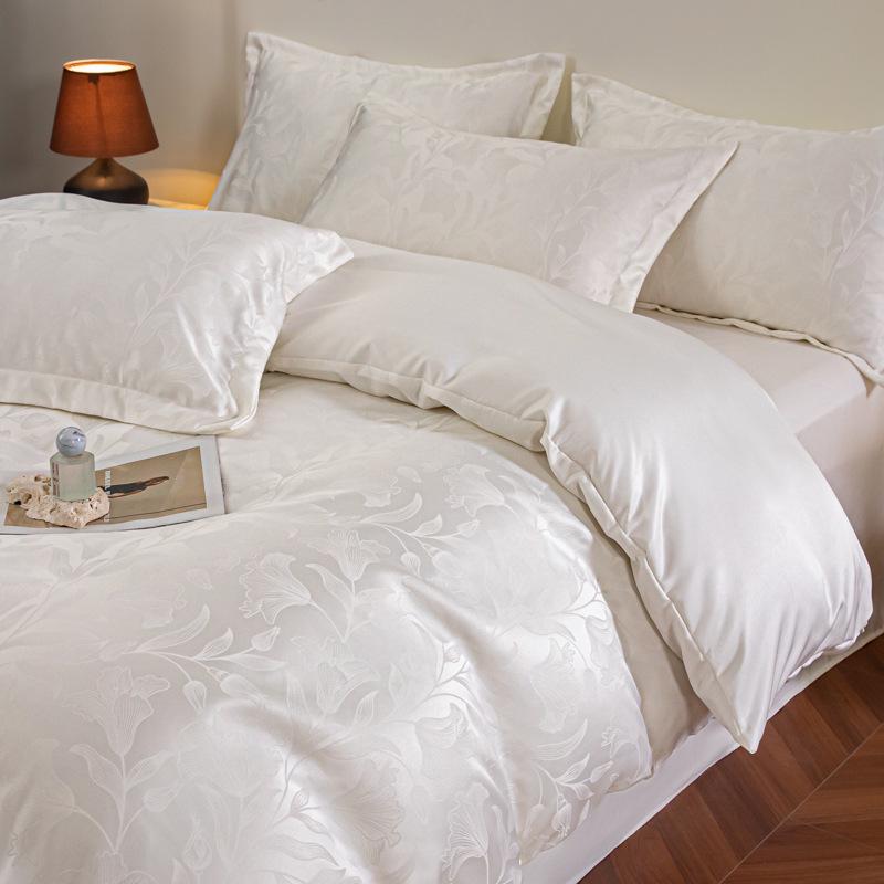 2026 Luxury Silk & Cotton Jacquard Bedding Set - Soft, Skin-Friendly & Comfortable