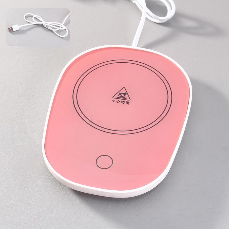 

Умная термостатическая подставка, подходит для дома и офиса, подходит для горячего кофе, чая, воды с молоком, портативна и водонепроницаема EU Plug розовый