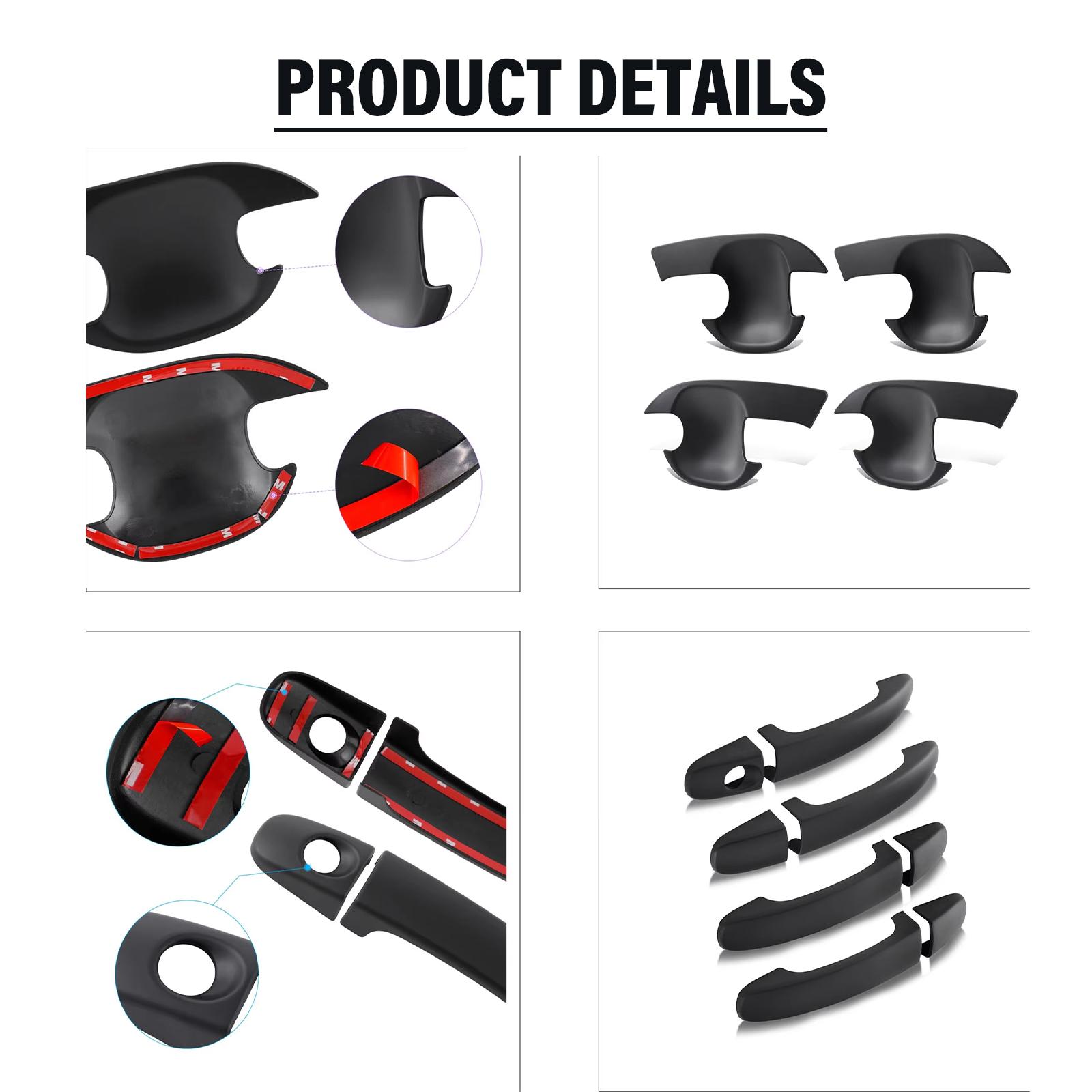 Door Handles Bowl Inserts Cover Protector Door Handle Cover for Ford Ranger 2012-2025 T6 T7 SPORT XL XLT XLS  Wildtrak Limited