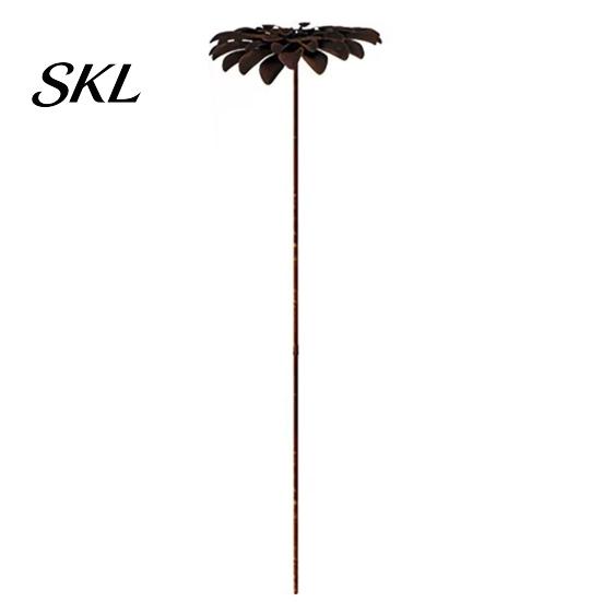 Garden Decorations Rustic Metal Flower Stakes, Large Rusted Iron Yard Art, Outdoor Ornaments 19.39 Inch Weather-Resistant Decoration for Lawns