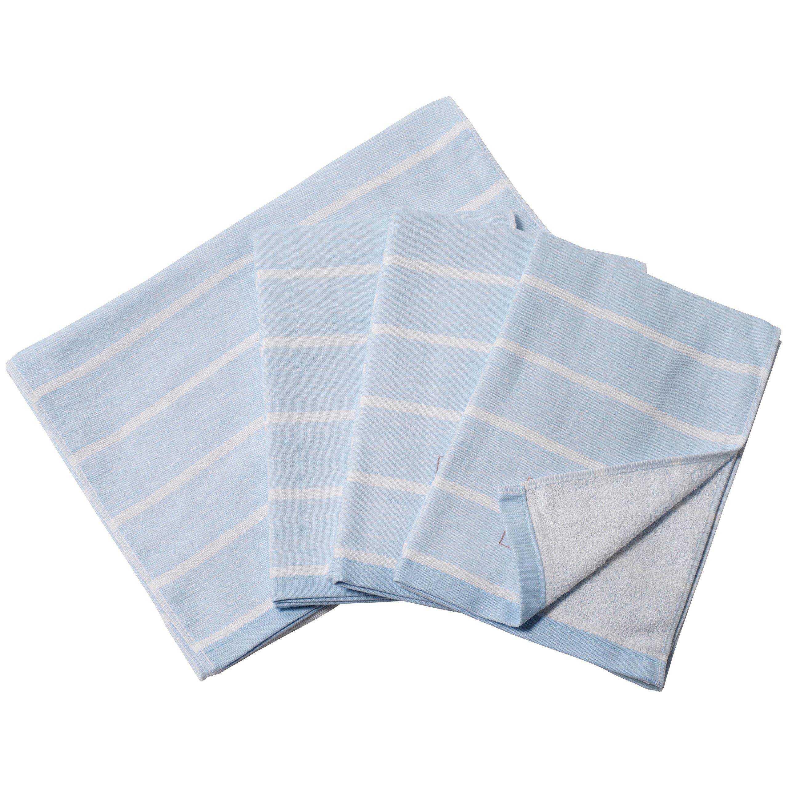 

hiorie Face Border Gauze Set of Senshu Towel (Hiorie) Japanese-Made Towels, Towels, 4, Saxe,