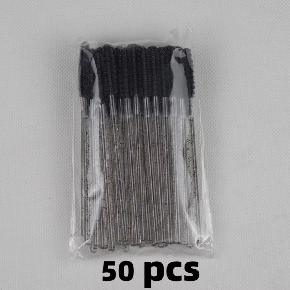 50pcs New Crystal Silicone Eyelash Brush Microbrush Cosmetics Tool Lash Makeup Brushes Eyelashes Extension Spoolie Eyebrow Comb