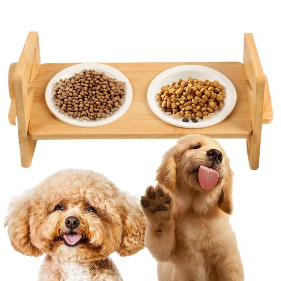 Elevated Cat Bowl Stand Comfortable Feeding Position Adjustable Height Anti-spill for Healthy Eating Habits