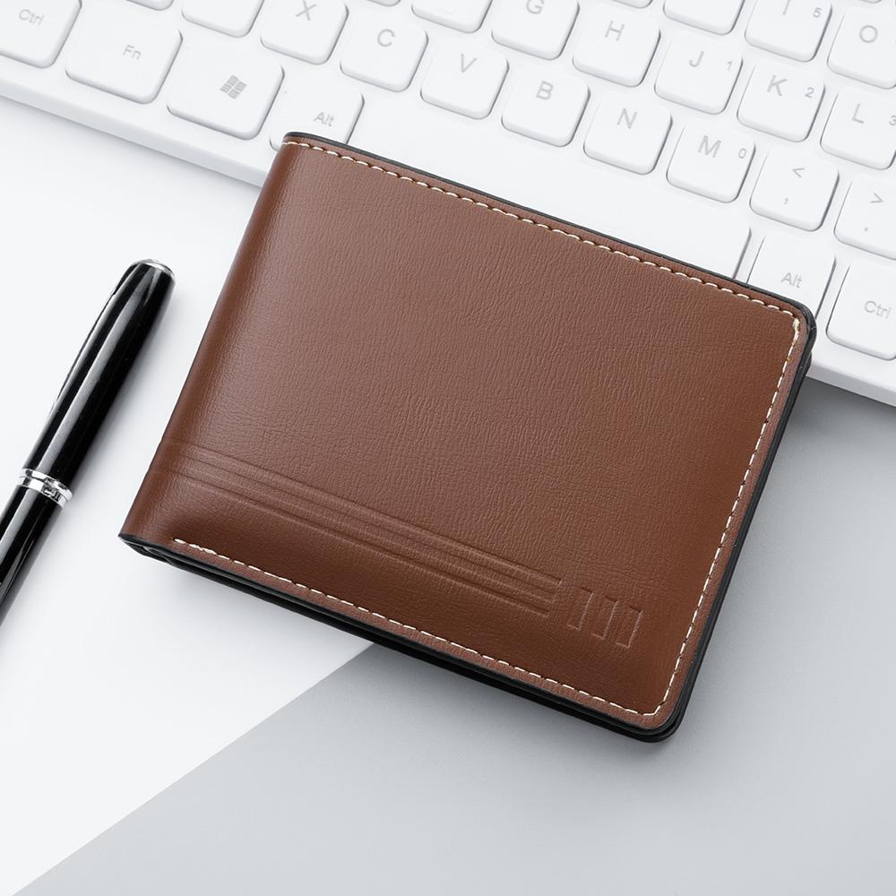 Men s Business Retro Short Wallet PU Leather Zipper Coin Purse Multi-Slot Multi-Functional Men s Wallet