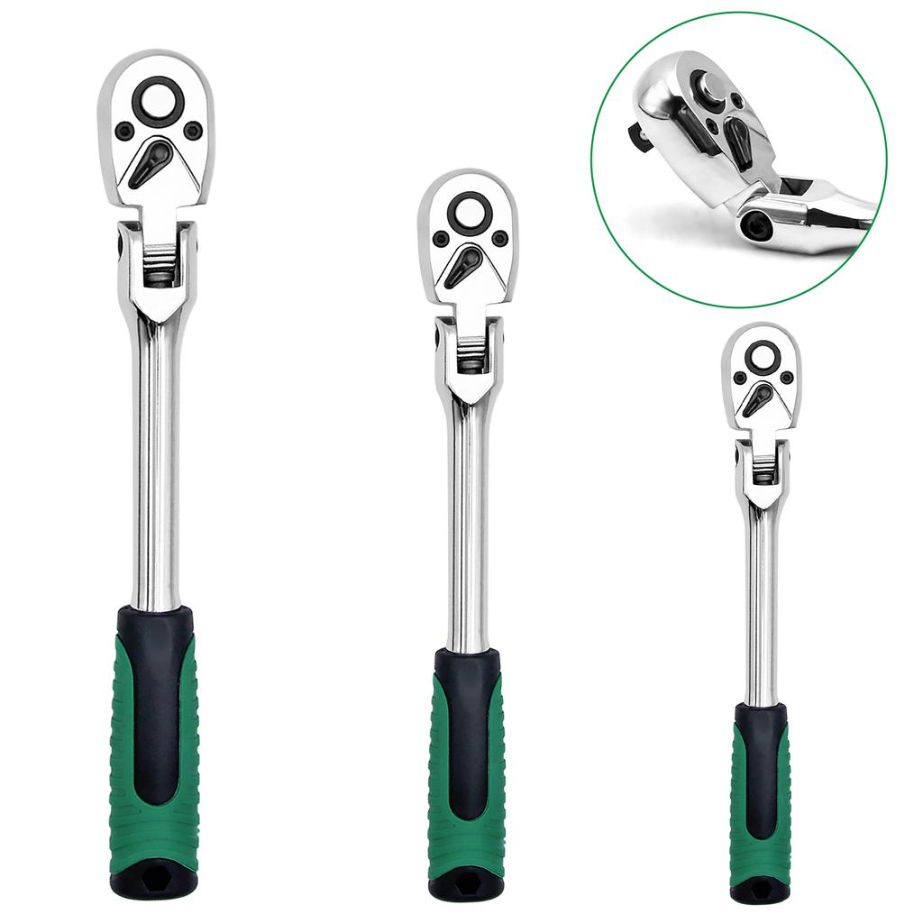 1/4 3/8 1/2 Inch Adjustable Ratchet Wrench Drive Rotating Ratchet Reversible Drive 72 Tooth Socket Wrench Morot Mechanical Tool