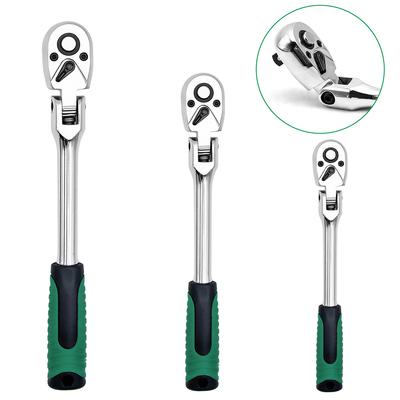 1/4 3/8 1/2 Inch Adjustable Ratchet Wrench Drive Rotating Ratchet Reversible Drive 72 Tooth Socket Wrench Morot Mechanical Tool