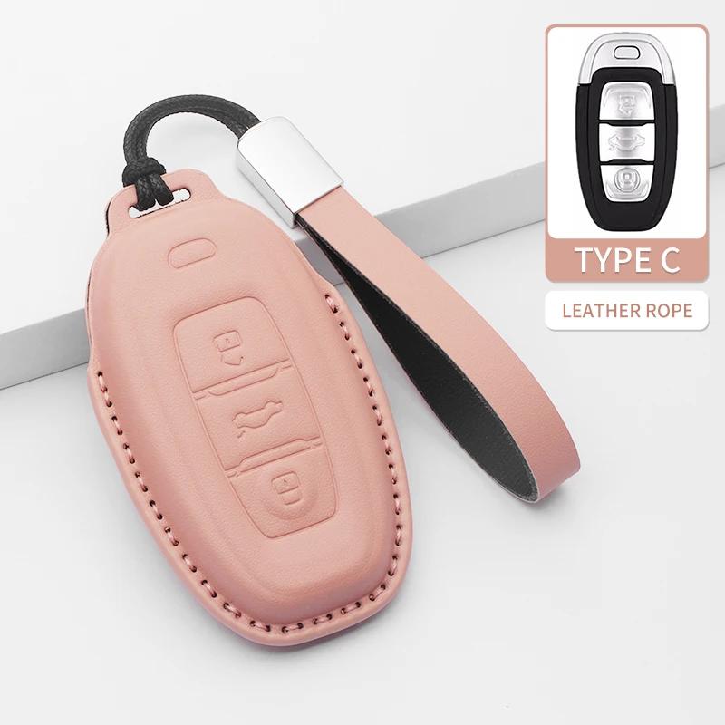 Car key bag Case Cover For FAW Hongqi  E-HS9 High-end H5 H9    Car Keyring Luxury Leather Auto Accessories