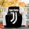 1pc Personalized Name Juventus Theme Blanket - Digital Print, Polyester, Cozy for All Seasons, Perfect for Outdoor, and Travel