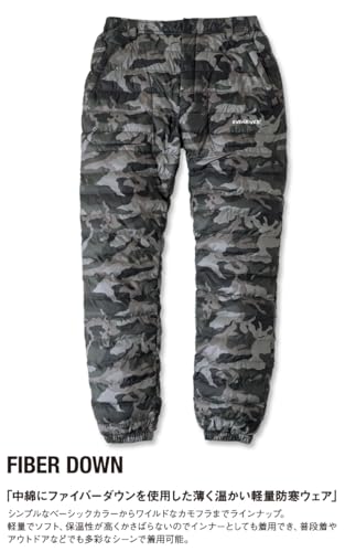 Musashino Uniform Even River Fiber Down Pants R122, Sizes M-4L, Camouflage, Lightweight, Warm, Outdoor, Workwear, Casual, EVENRIVER<114-r122-S> (5-Bla
