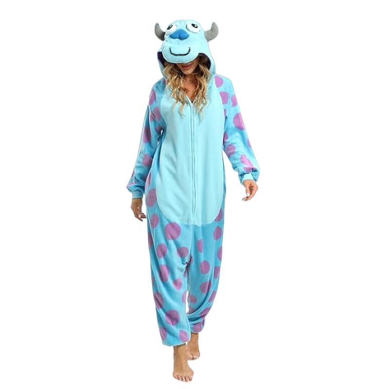 Kigurumi Sullivan Mike Wazowski Monstre en Polaire Polaire Onesie Dessin Animé Pyjama Costumes Pour Halloween Carnaval Cosplay Fête S&Other white