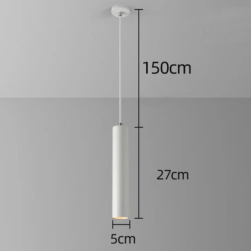 

Подвесные светильники Nordic Long Tube, современные светодиодные подвесные светильники, черно-белые, для кухни, спальни, фоновые люстры для украшения дома Warm light