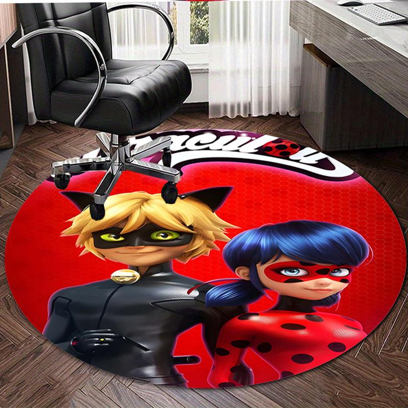 1pc Ladybug Design Printed Area Round Carpet for Bedroom Living Room Home Decor Rugs Mat Non Slip Mat Rug for Bedside