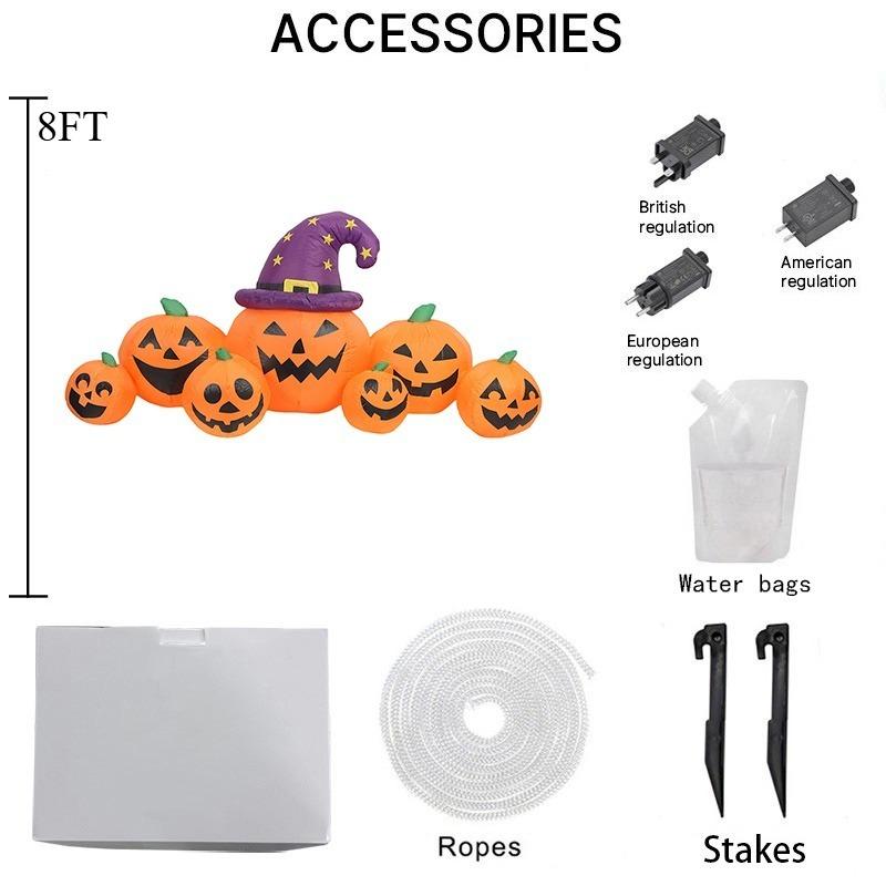 Halloween Inflatable Toys Terror Decorations Built-in LED Lights Courtyard Prop Inflatable Model Outdoor Ornament Party Garden