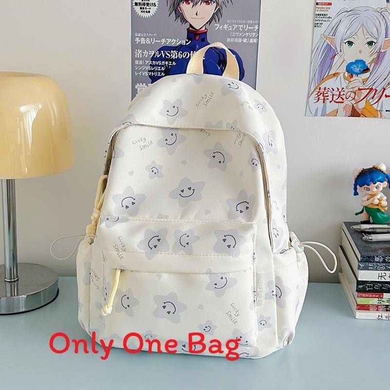 

Star Printed Cute Girl Backpack For School And Daily Use Made Of Nylon S сірий колір