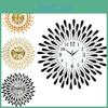 Modern Iron Art Wall Clock With Silent Sweep Movement For Living Room Decor