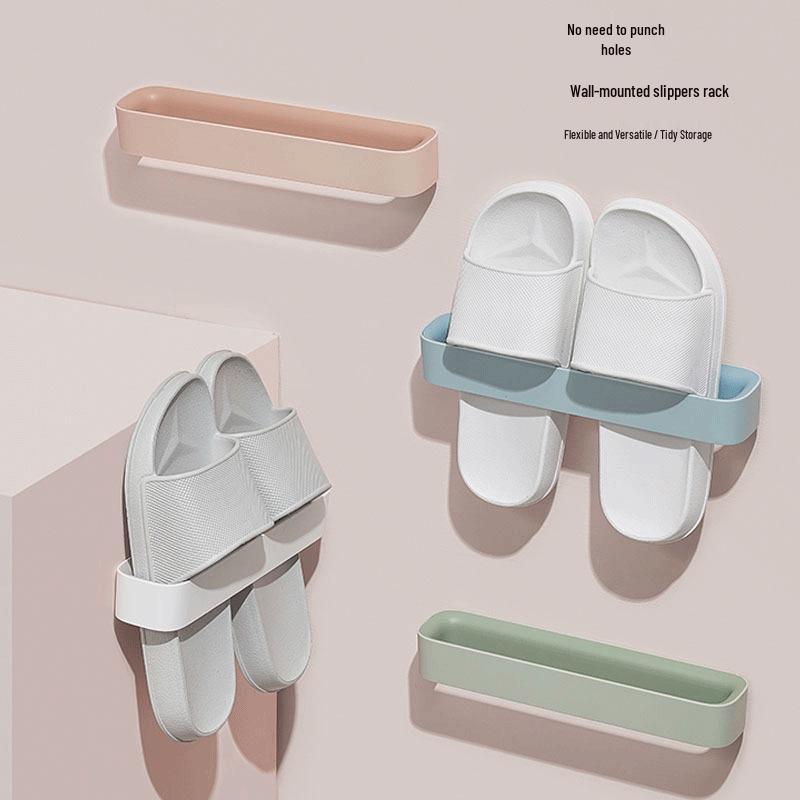 Punch-Free Wall-Mounted Shoe Storage Rack for Bathroom and Bedroom