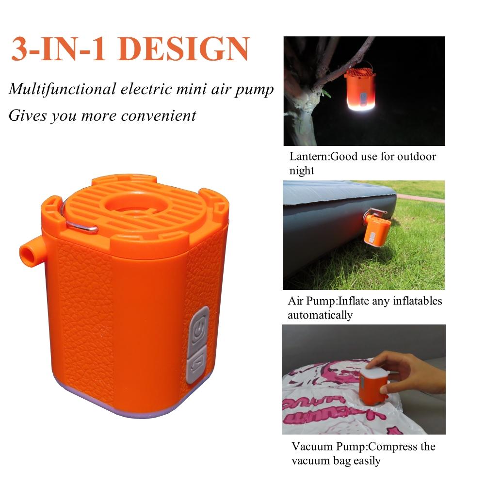 Mini Elektrische Luftpumpe Drahtlose Inflation Pumpe für Luft Matratze Bett Schwimmen Ring Tragbare Inflator Deflator Camping Licht Werkzeuge