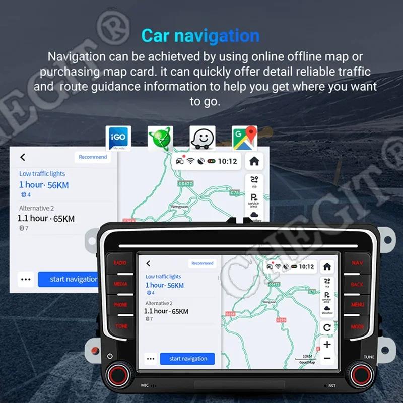 4/8Core 2 Din Car Radio Car Multimedia Player 64G GPS WiFi Carplay For Volkswagen Skoda Octavia Golf 5 6 Passat Polo Jetta