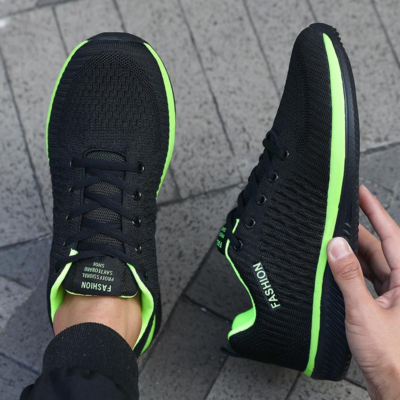 Summer Unisex Mesh Casual Sports Shoes Outdoor Breathable and Lightweight Lace Up Men's Flat Shoe Walking Training Running Shoes