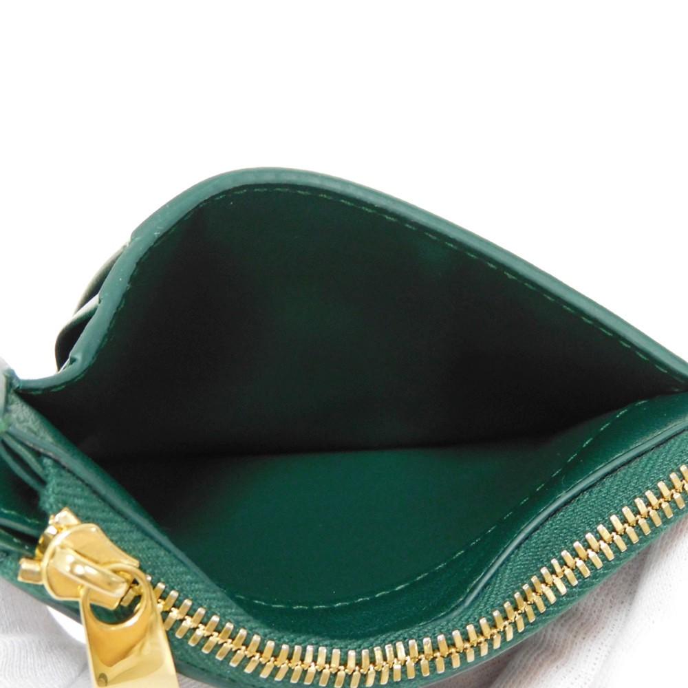 Used 11897 Cassette Card Case 765460 VCQC4 3049 7943 Current RFID IC Chip Maxi Intrecciato Emerald Green Unisex from