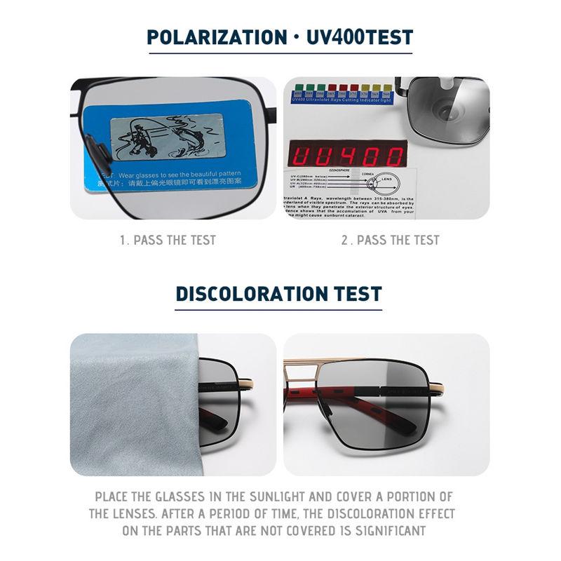 AORON Metal Frame Photochromic Polarized Sunglasses for Men Women Sport Driving Fishing Glasses