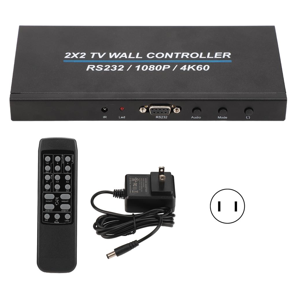 2x2 HD Multimedia Interface Video Wall Controller 4K and 60HZ HD Display 180 Degree Rotate TV Wall Controller TV Wall Controller