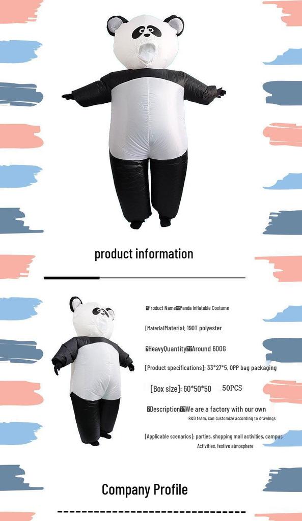 Bambola Gonfiabile Panda Cartone Animato Transfrontaliera Costume Cosplay per Feste