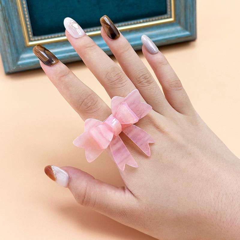 

Женское кольцо-бант из ацетата в рождественском стиле – Элегантное и простое модное украшение