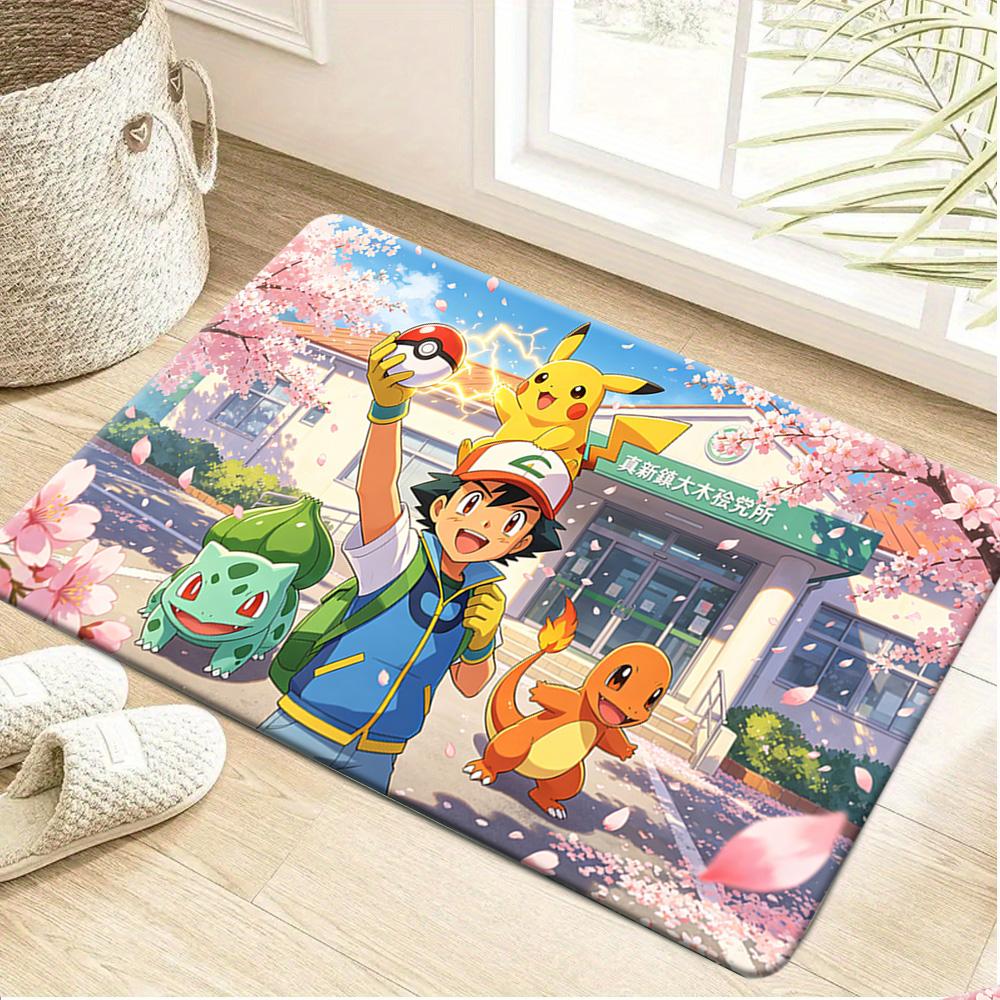 Pokemon Gengar Starry Night Sky Print Non-Slip Doormat, Absorbent Floor Mat for Home Decor