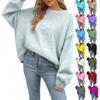 Women's Fashion Long-Sleeved Round-Neck Solid-Colour Top