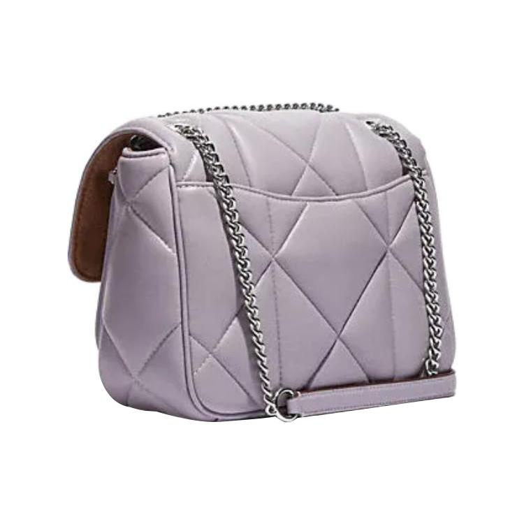 New COACH Klare Sheepskin Cow Leather Patchwork Cloud Bag Shoulder Bag Crossbody Bag Medium Size Women's Taro Purple CJ611-SVM4