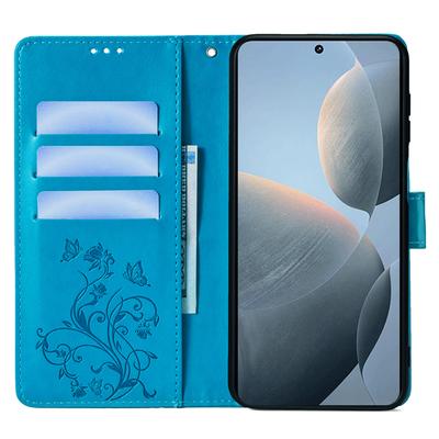 Pentru Xiaomi Redmi K70E 5G/Poco X6 Pro 5G Huse Fluture Floare Piele PU Geantă de mână Husă Telefon
