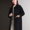 Women's Mid-Length Age-Defying Red Double-Faced Cashmere Coat, 2025 Korean-Style, Loose Fit with Wool Lining