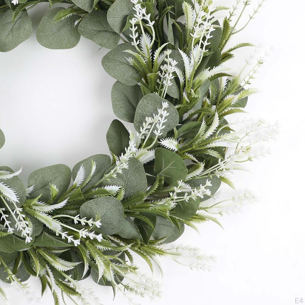 Large Lavender Wreath Artificial Leaves Flower Garland Plant Door Wall Hanging Farmhouse