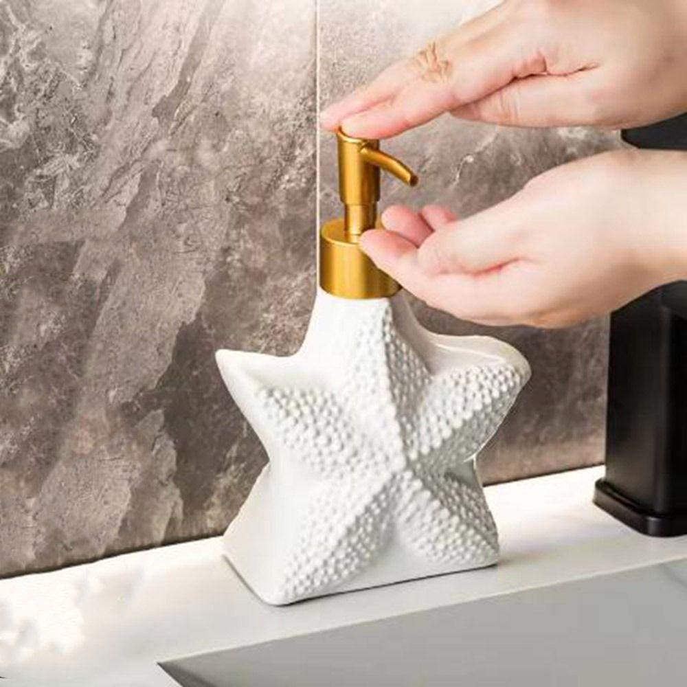 Refillable Ceramic Starfish Lotion Bottle Shell Shape Shampoo Moisture Bottling  for Home