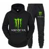 Men's Hoodie Set With Letter Print Casual Long Sleeved Hooded Sweatshirt Fleece
