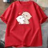 Niedliches Bubu Dudu Paar Baumwoll-T-Shirt Lustige Katze Aufdruck Damen Herren T-Shirt Sommer Kurzarm Print O-Ausschnitt Ästhetische Y2k Kleidung