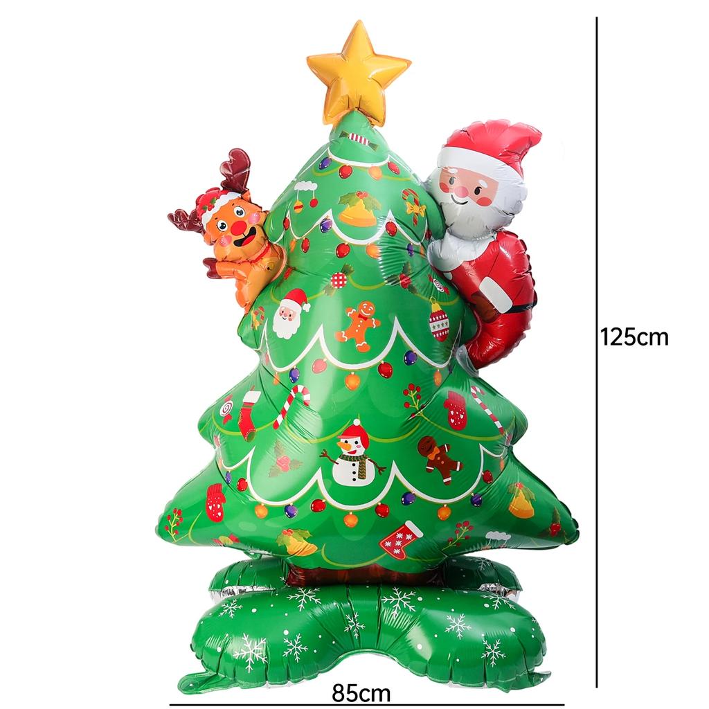 Large Standing Christmas Foil Balloon Xmas Tree Santa Claus Snowman Xmas Tree Inflatable Balloons Holiday Party Decor Kids Toys