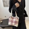 Chic Korean Style Plaid Women's Tote Bag For Summer 2024 Perfect For Everyday Use