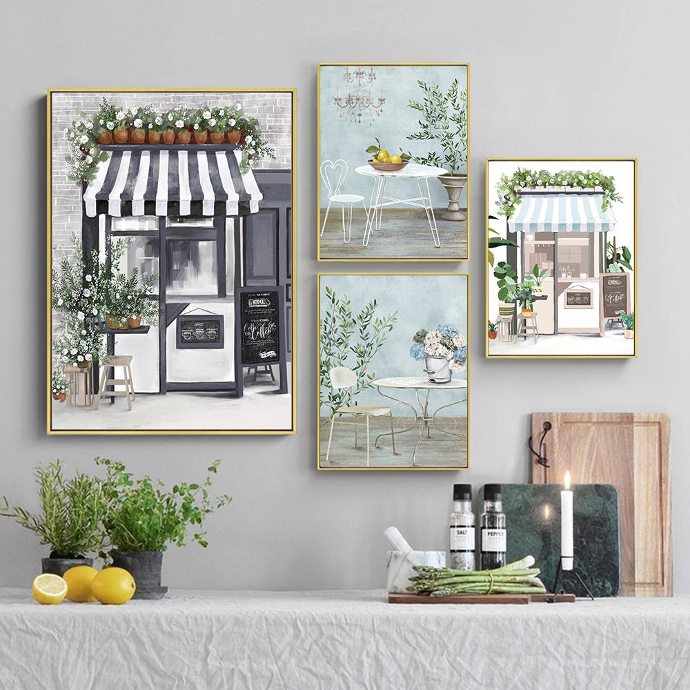

Скандинавский абстрактный уличный декор для кафе, живопись, цветы, постеры и принты, художественные фотографии для гостиной, домашний декор, без рамки 21*30cm