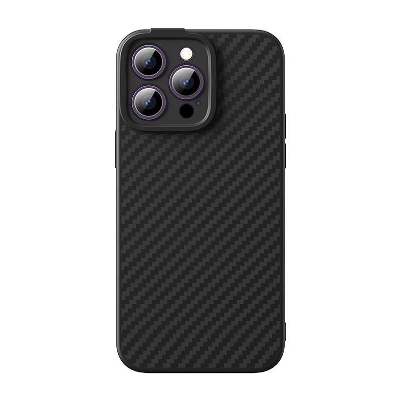 Magnetyczne Etui Baseus Synthetic Fiber Series Do Iphone 14 Pro (Czarne) +Szkło Hartowane +Zestaw Czyszczący