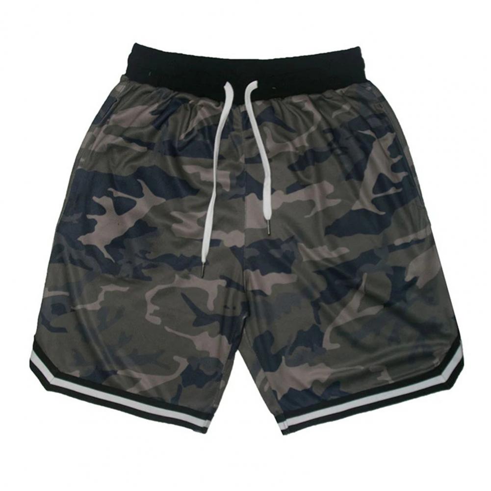 5XL Summer Shorts Men Fitness Shorts Camouflage Design Waist Drawstring Polyester Quick Dry Sports Short Trousers for Outdoor